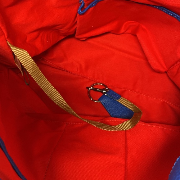 NWT Dooney & Bourke Blue Logo Lock Sack Shoulder Bag w/extra key ring accessory - Picture 7 of 16